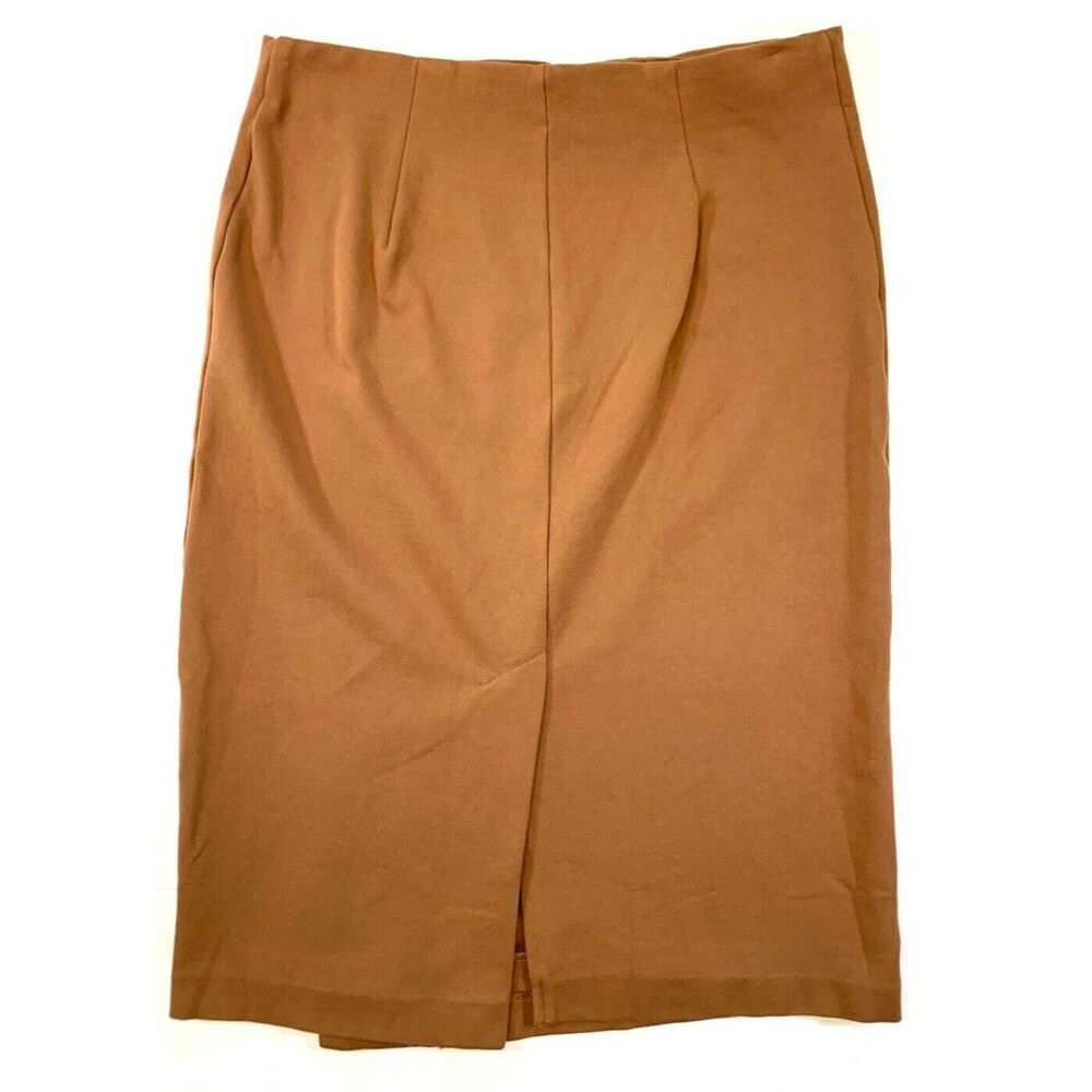 Rachel Zoe Pencil Skirt Womens S Wrap Knee Midi Stretch Button Office Casual - Picture 3 of 9